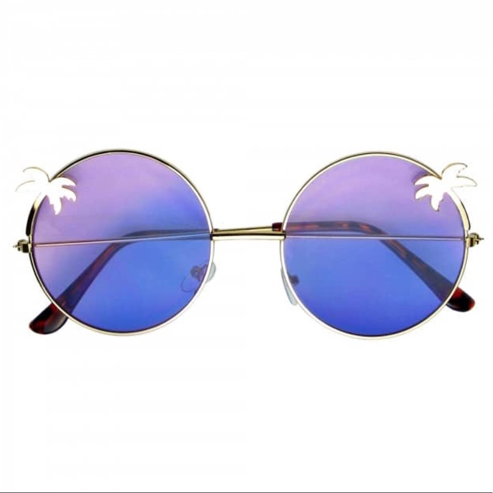 Indie Palm Tree Round Hippie Sunglasses
